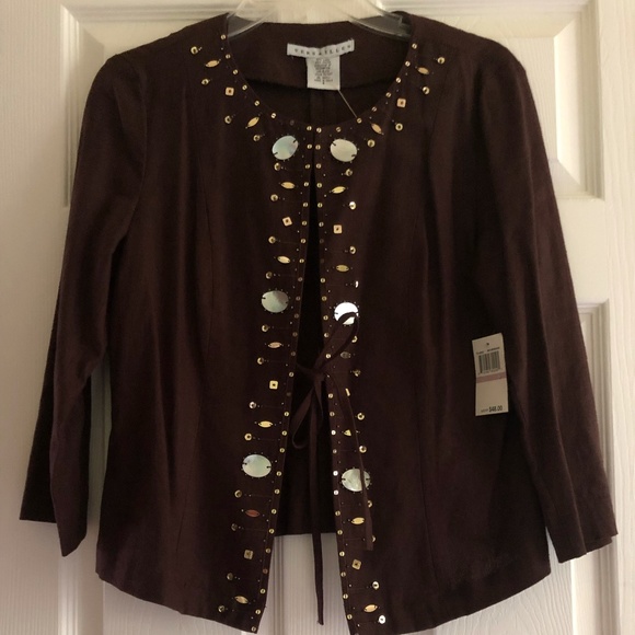 Versailles Jackets & Blazers - Linen blend jacket with sequin embellishment